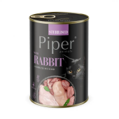 Пълноценна храна за кастрирани котки Piper® Cat Sterilised БЕЗ ЗЪРНО, с 55% заешко месо, 400 гр.